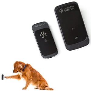 Mighty-Paw-Smart-Bell-Wireless-Dog-Doorbell-Potty-Bell-for-Dogs-Waterproof-with-Touch-Pad-Sensor-Includes-Free-Training-Guide-Black-1-Transmitter-0